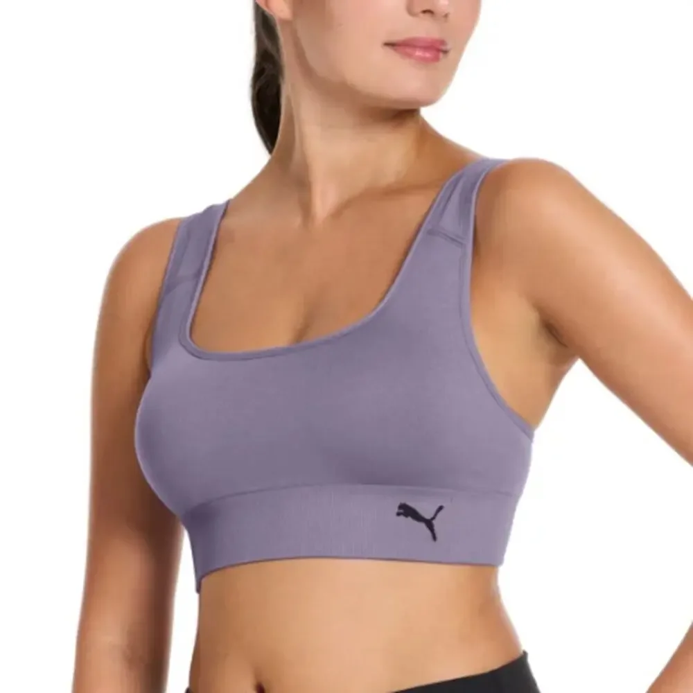 New PUMA Women's Performance Square Neck Seamless Sports Bra Pack Of 2 Size XL